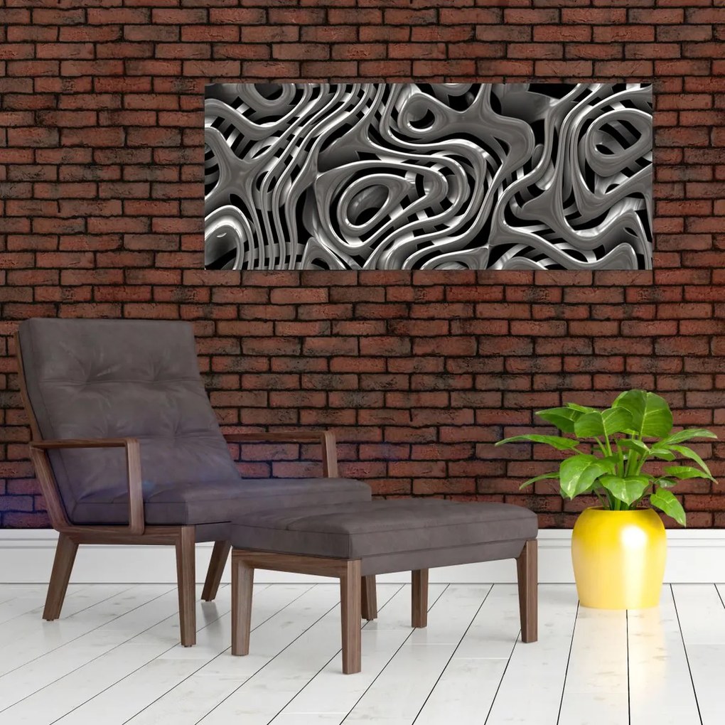 Tablou - Abstractizare metalică (120x50 cm)