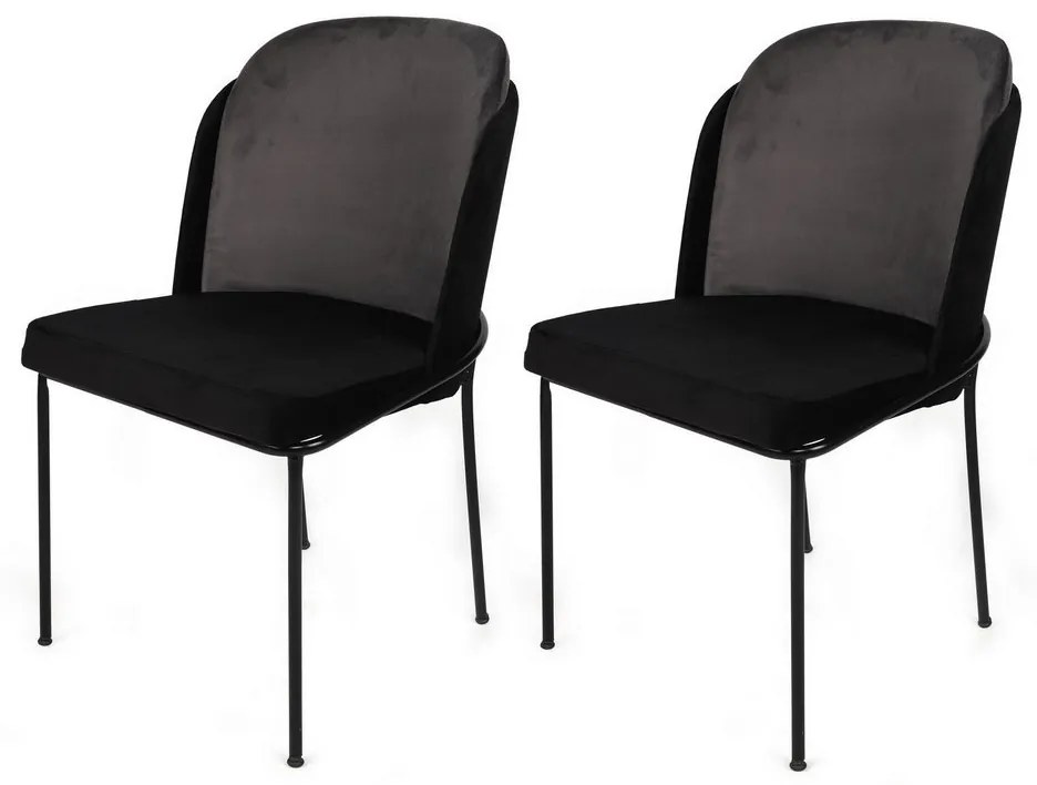 Set de scaune de sufragerie Dore Grey and Black, 2buc.
