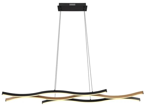 Lustră LED pe cablu GERONIMO LED/35W/230V negru/maro Globo 67206HW