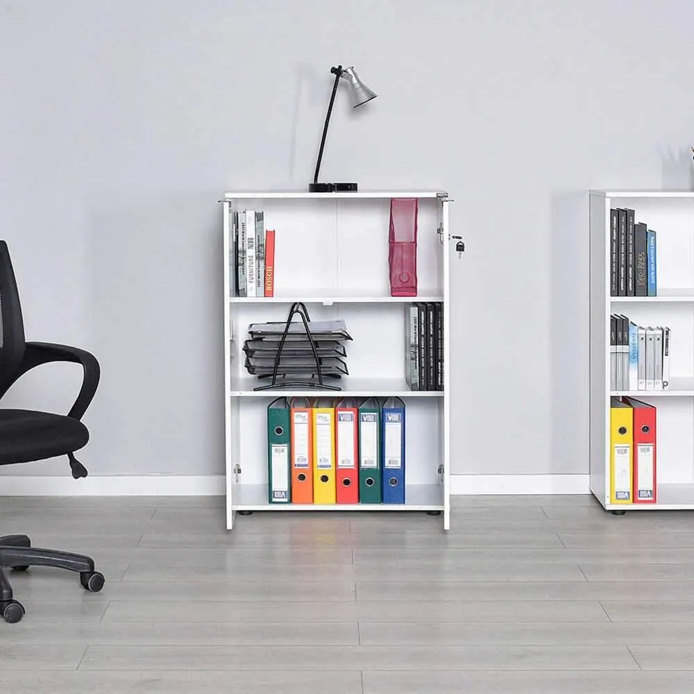 Biblioteca Adore Rio, 2 usi cu cheie, 3 rafturi, 72 x 109 x 34 cm