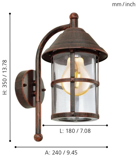 EGLO 90184 - Corp de iluminat perete exterior SAN TELMO