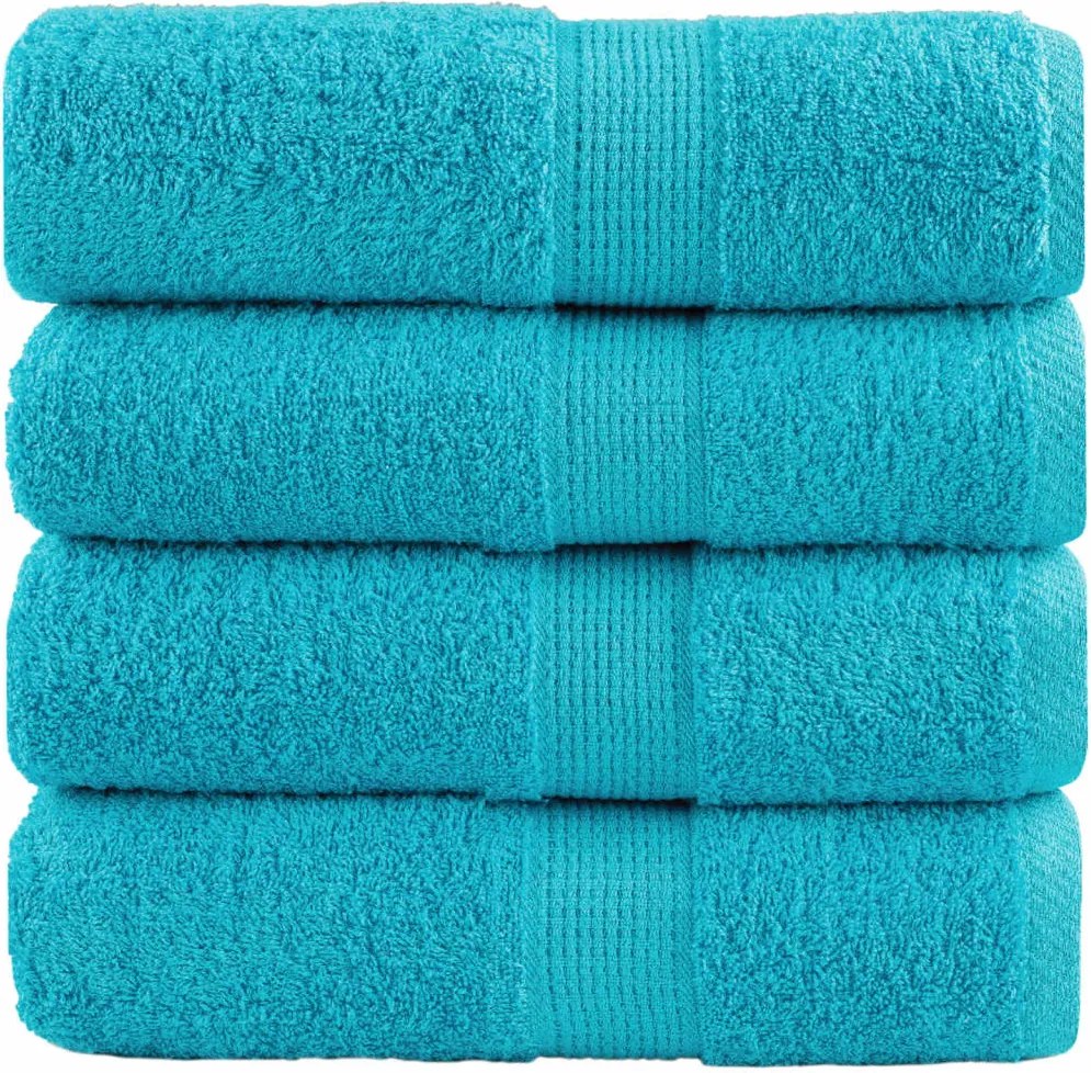 vidaXL Prosoape oaspeți premium SOLUND 4 buc turcoaz 30x50 cm 600 gsm