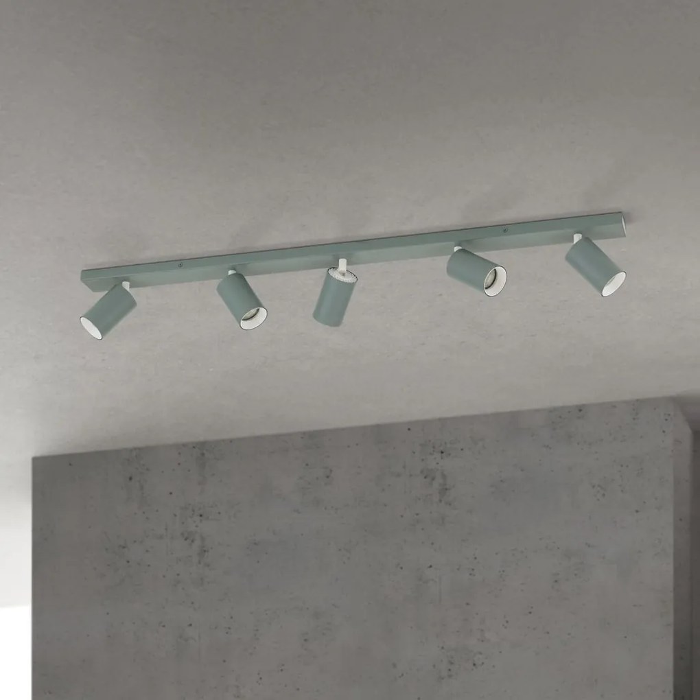 Plafoniera cu 5 spoturi directionabile stil minimalist PENN, verde deschis