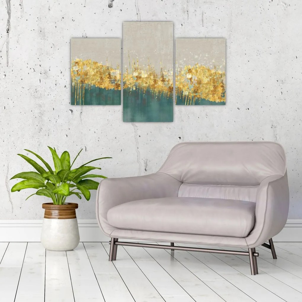 Tablou - Textura cu decor auriu (90x60 cm)