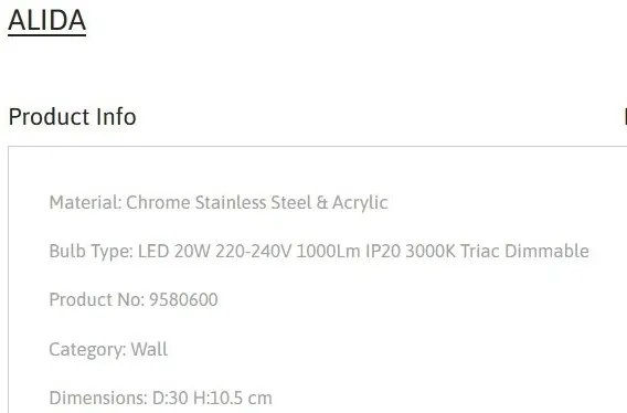 Aplica LED ambientala design modern ALIDA 30cm, 3000K NVL-9580601