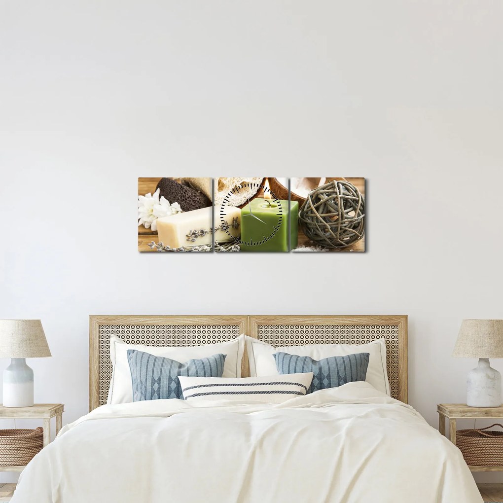 Tablou - Momente pentru relaxare (cu ceas) (90x30 cm)