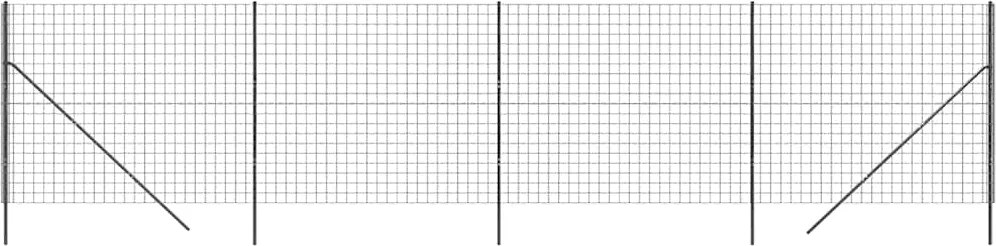 vidaXL Gard plasă de sârmă, antracit, 1,6x10 m, oțel galvanizat