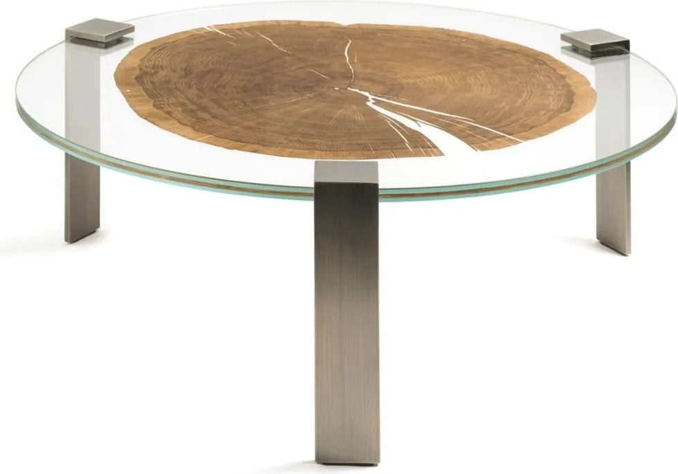 Masuta LUX design Glass-Wood FORESTA H-31cm, brass 7511923.70