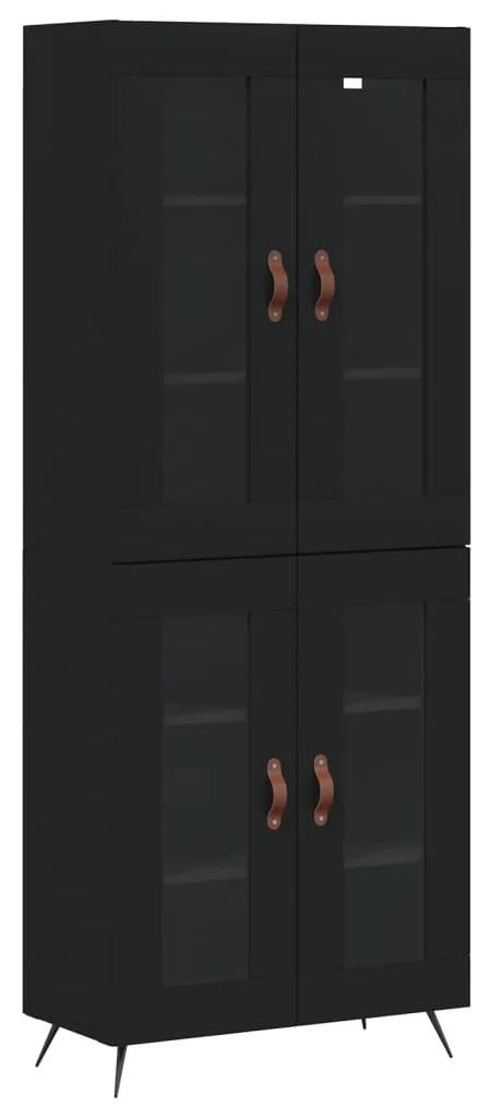 3198250 vidaXL Dulap înalt, negru, 69,5x34x180 cm, lemn compozit