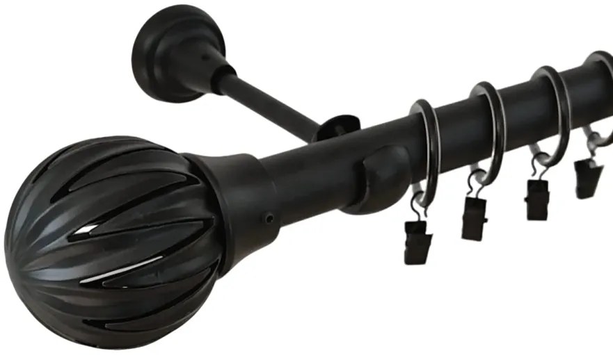 Galerie simpla roma 25 mm negru (Alege marime: 320 cm)