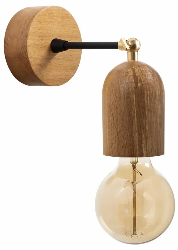 Aplica de Perete din Lemn Datca - N-934, Soclu E27, Max. 40W, Culoare Lemn Natural