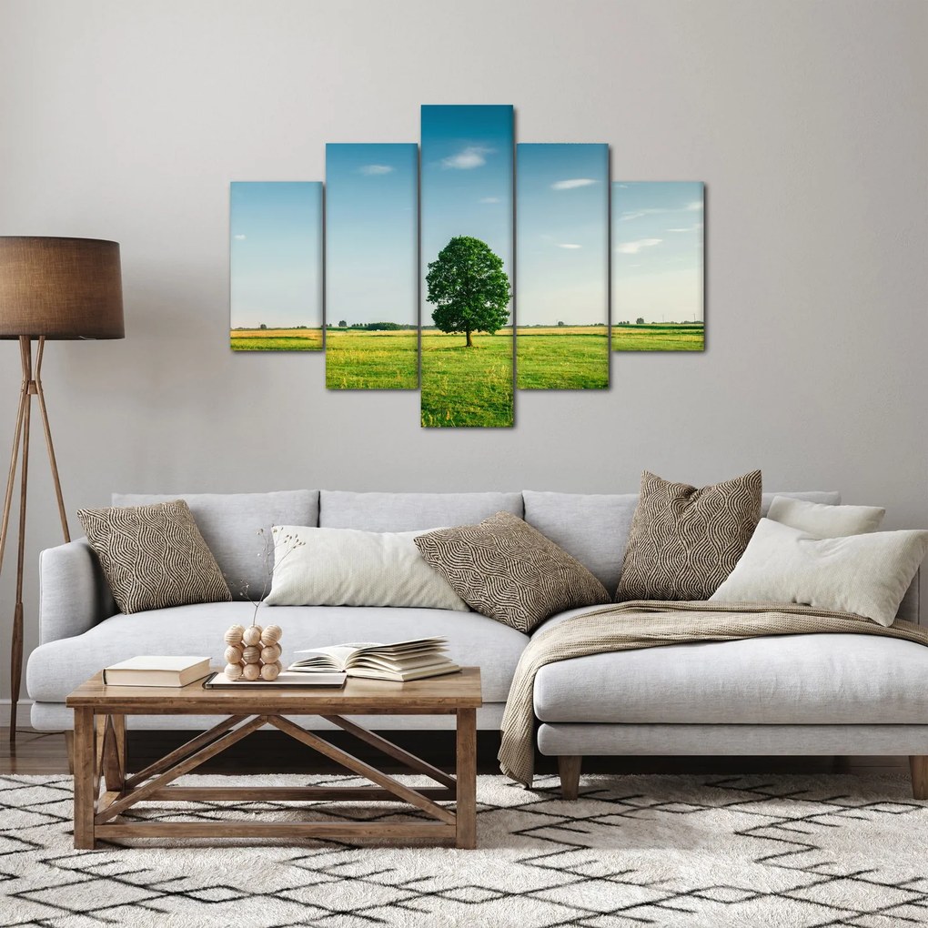 Tablou cu copaci pe luncă (150x105 cm)