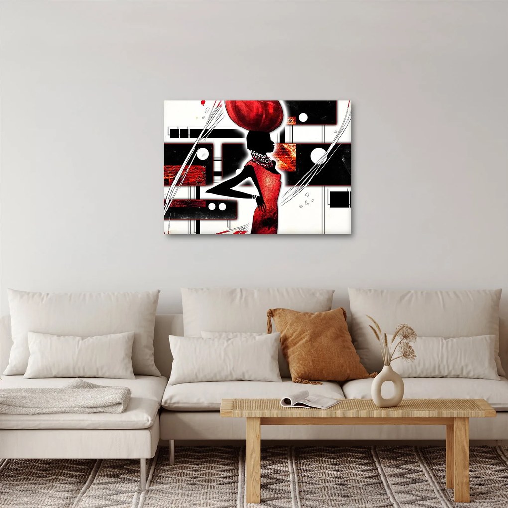 Tablou picuturii cu damă străveche (70x50 cm)