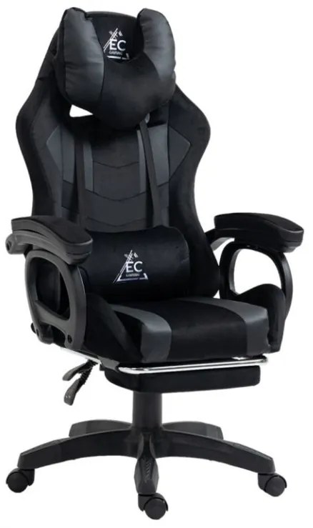 JAKS Scaun de gaming piele ecologică neagră Student