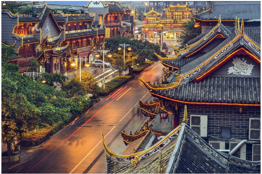 Tablou - Qintai Road, Chengdu, China (90x60 cm)
