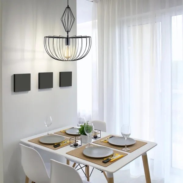 Lustră pe cablu JASMINA 1xE27/20W/230V d. 40 cm negru