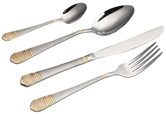 Set tacamuri 84 piese-argintiu/auriu