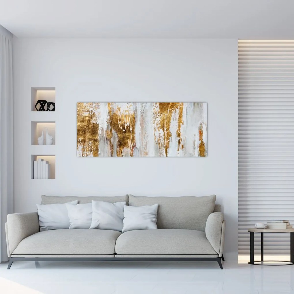 Tablou - Abstract auriu (120x50 cm)