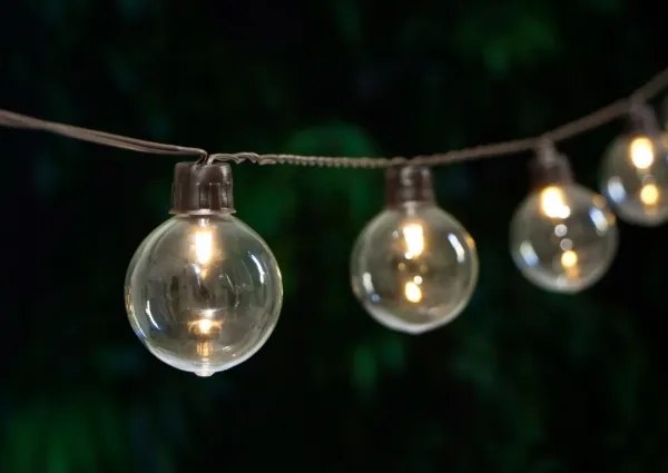 Ghirlandă solară decorativă cu 20 de LED-uri, 8 funcții, 500 mAh, 7,6 m, IP67, alb cald