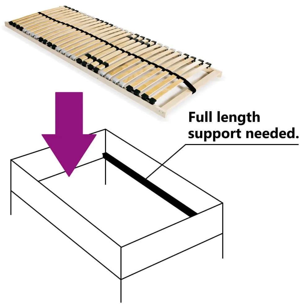 Baza de pat cu sipci, 28 sipci, 7 zone, 80 x 200 cm 80 x 200 cm, Fix, nu