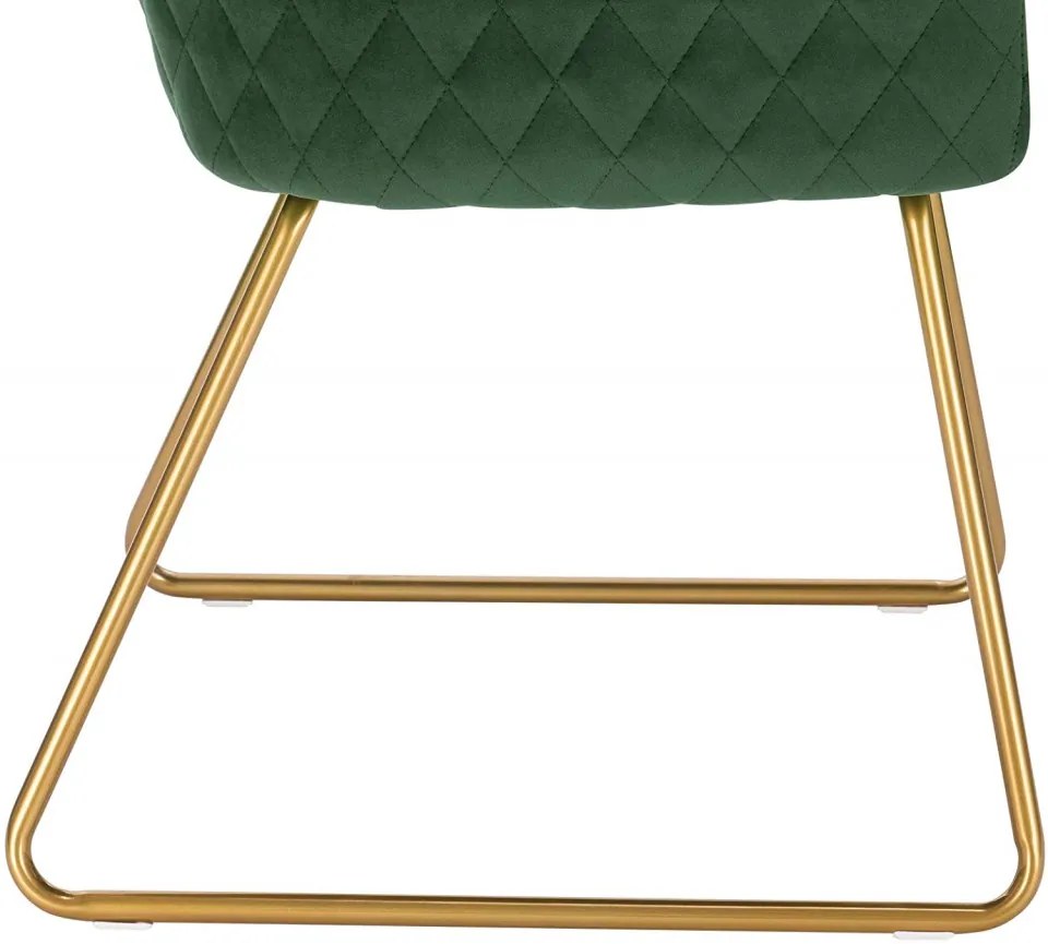 SCAU208 - Scaun masuta toaleta machiaj cosmetica tapitat, scaun living - Verde - Auriu