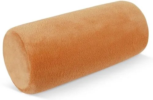 Pernă pentru gât cilindru micro de culoare roz somon, 15 x 35 cm