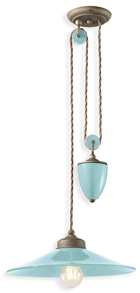 Lustra cu inaltime regalbila design retro realizata manual din ceramica COLORS