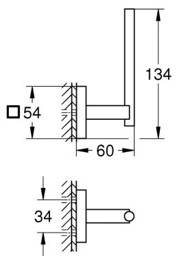 GROHE 40979DC0 - Suport pentru hârtie igienică de rezervă START CUBE, crom lucios