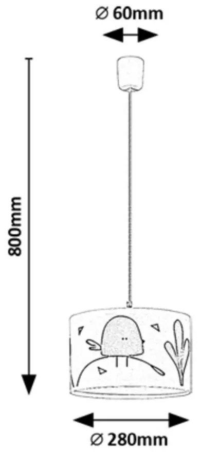 Lustra camera copii motiv pasare mov Fowly