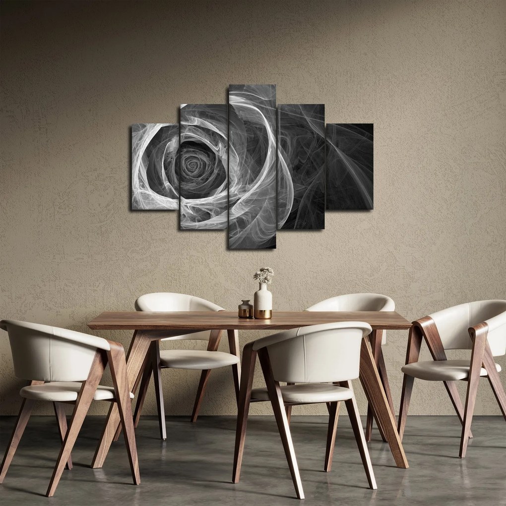 Tablou - Abstract trandafir negru și alb (150x105 cm)