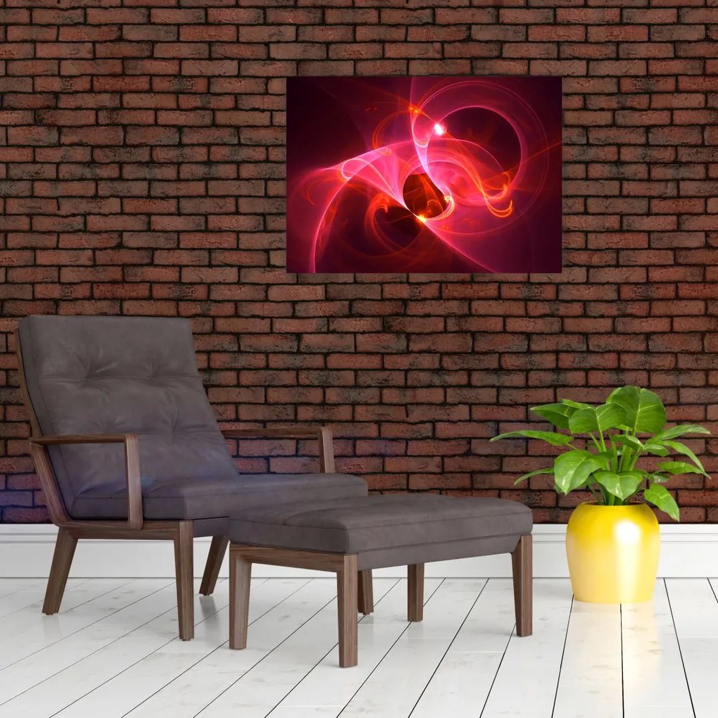 Tabloul modern cu abstacție roz (70x50 cm)