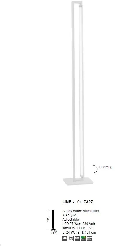 Lampadar LED / Lampa de podea design liniar LINE NVL-9117327