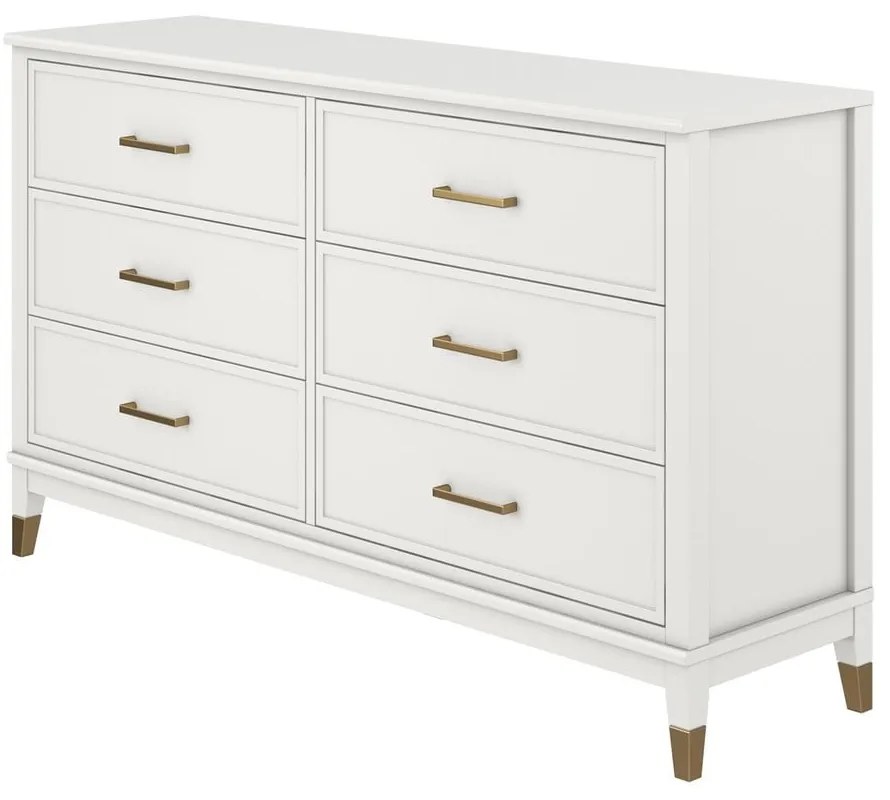 Comodă CosmoLiving by Cosmopolitan Westerleigh, 144 x 85 cm, alb