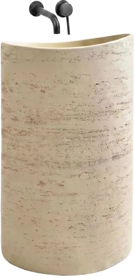Lavoar compozit freestanding Rea Merlo 55 cm bej/crem mat