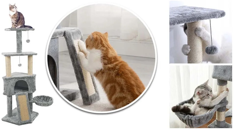 Ansamblu de joaca pentru pisici-gri