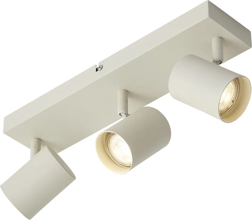 Spot modern de plafon bej cu 3 lumini reglabile - Jeana