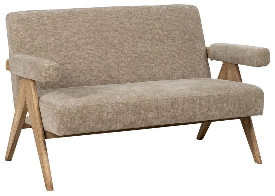 Canapea bej cu tapițerie din chenille 134 cm Rest – Ixia