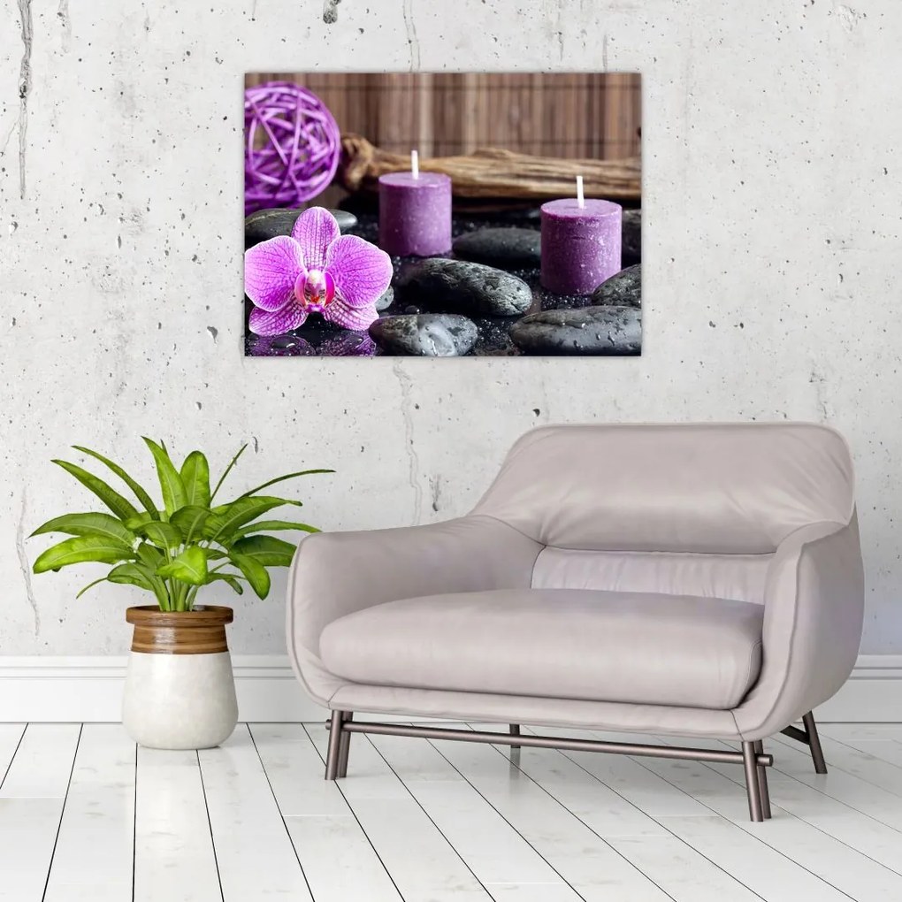 Tablou pe sticlă - Relaxare (70x50 cm)