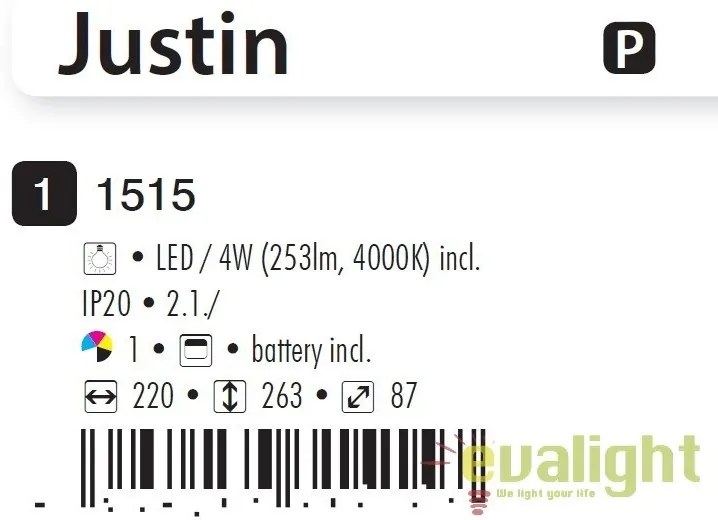 Lampa de masa cu ecran LCD cu 3 intensitati luminoase Justin 1515 RX