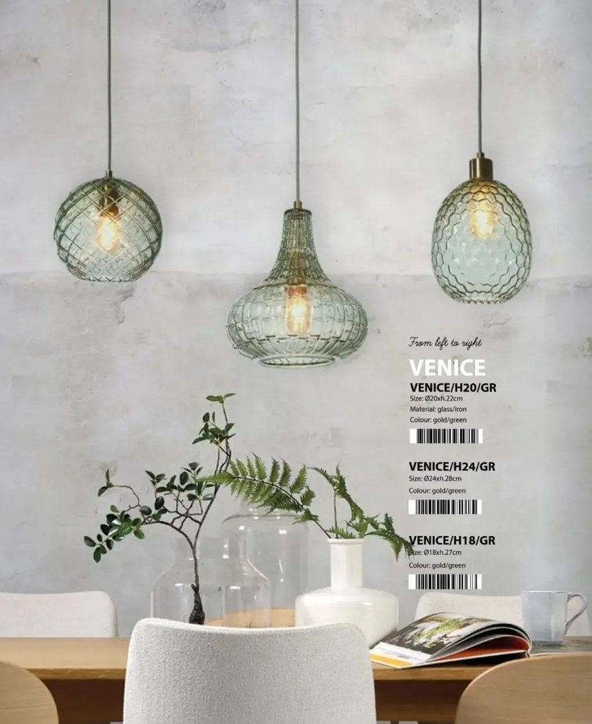 Pendul design modern Venice drop green