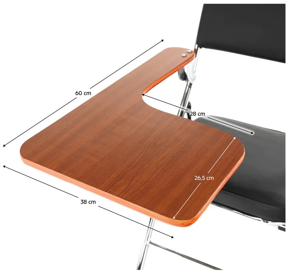 Scaun conferinţă cu măsuţă, negru/natural, TEKER