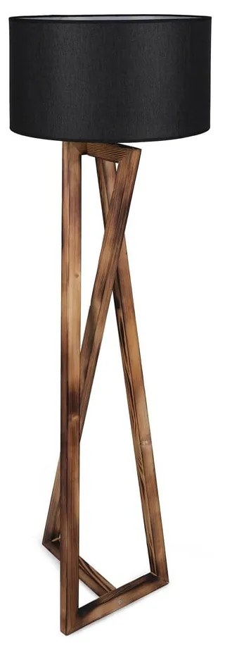 Lampadar negru/maro cu abajur textil (înălțime 149 cm) Maçka – Opviq lights