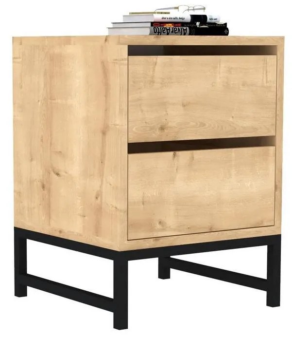 Noptieră Tososo (stejar zafir + negru). Promo -24%. 1094369