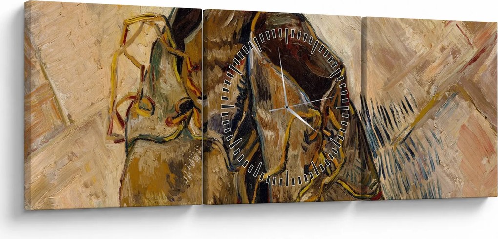 Tablou - Vincent van Gogh, Shoes, reproducere (cu ceas) (90x30 cm)