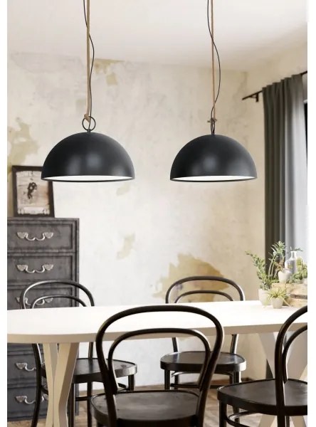 Lustră pe cablu Eglo 78444 HODSOLL 2xE27/40W/230V negru/maro