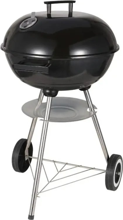 Gratar pe carbuni Kinghoff KH 2033, Ventilatie reglabila, Roti, Otel, Negru