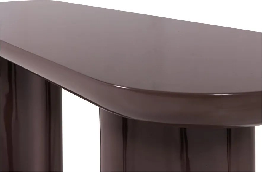 Masă consolă maro închis cu aspect lucios 35x120 cm Evara – WOOOD