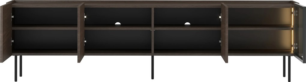 Comodă TV Dunari 220 cm cu picioare metalice - stejar dunin