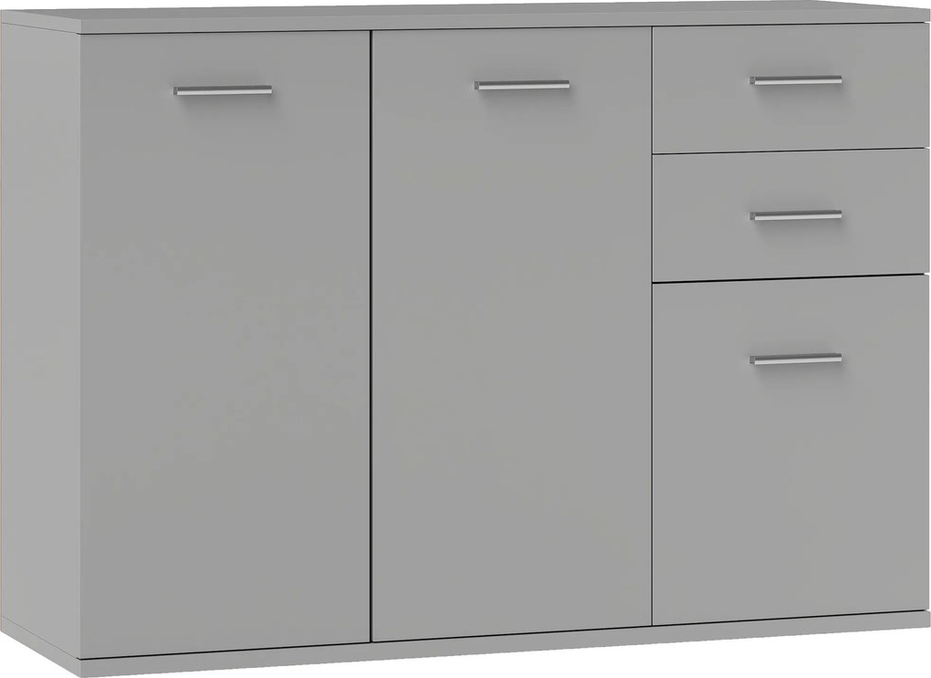 HOMCOM Dulap 3uși+2sertare gri 106x35x76 | Aosom Romania