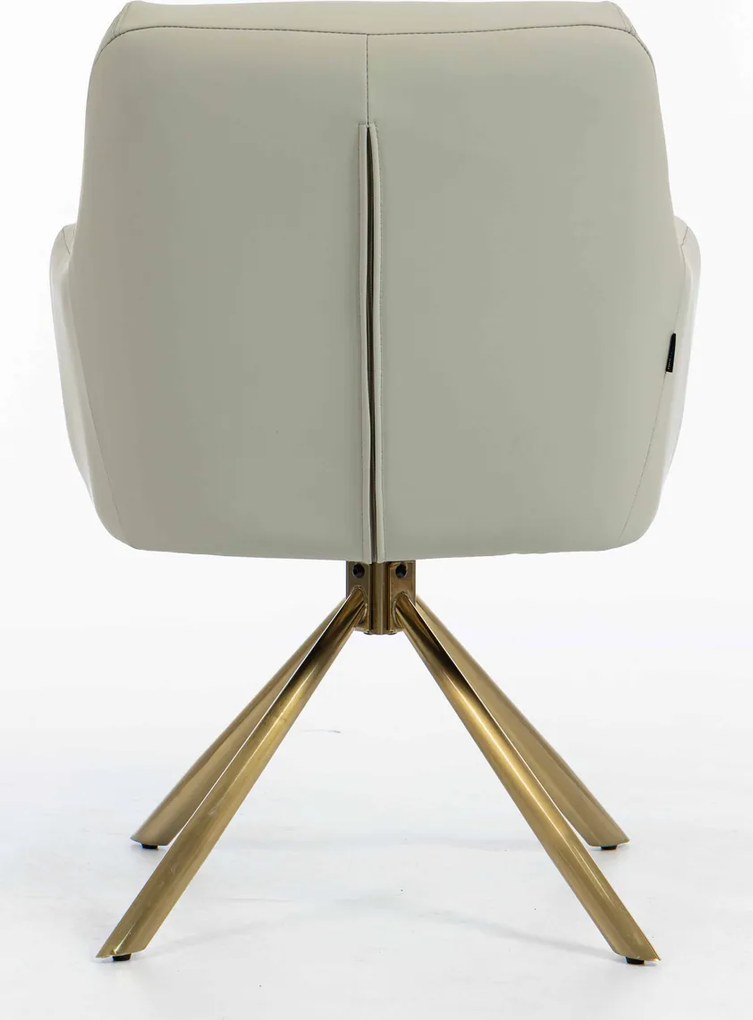 HR840 BAZĂ STEA Scaun Culoarea Inului Piele Ecologica Premium Soft cu Bază Aurie